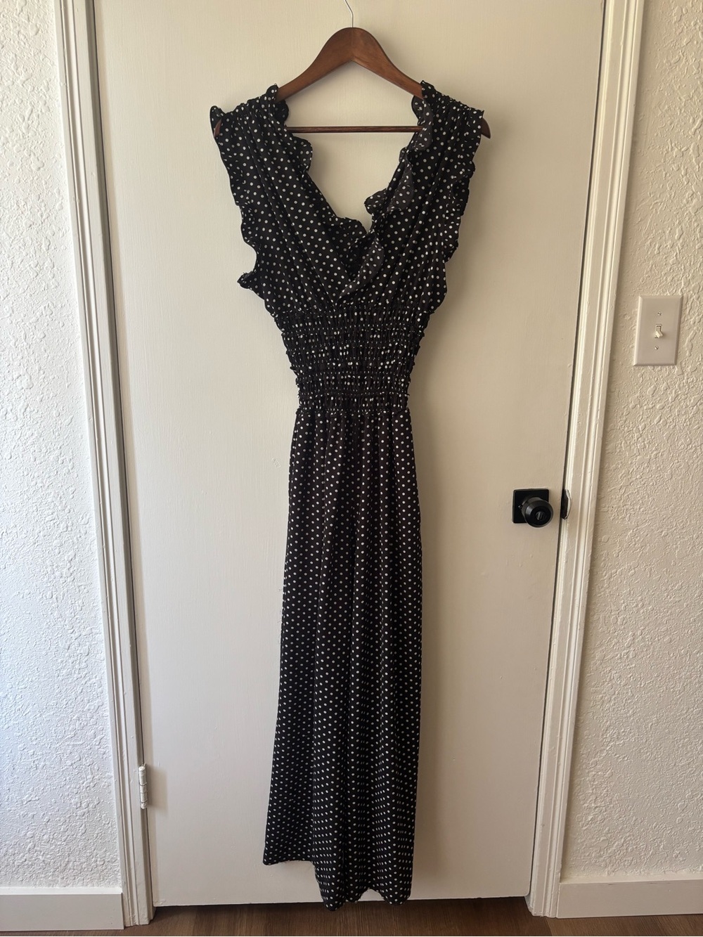 Max Studio Black Jumper with White Polka Dots